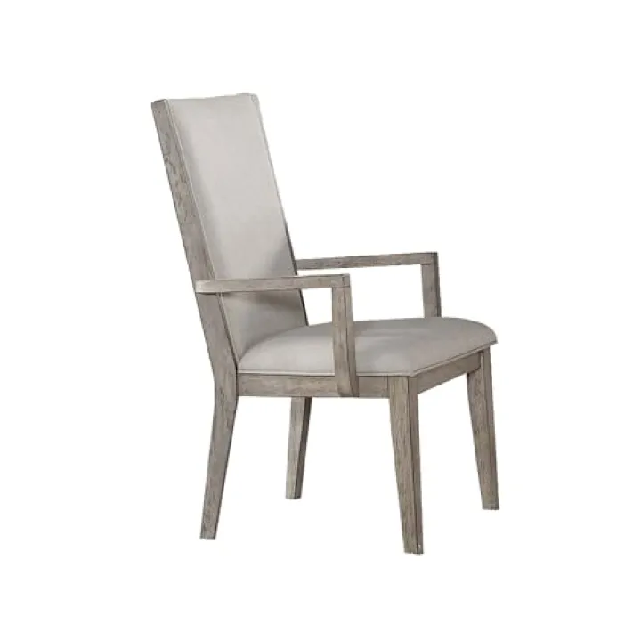 ACME Rocky Arm Chair (Set-2) - - Fabric & Gray Oak