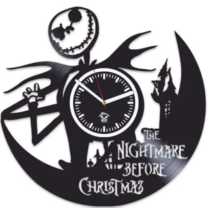 Kovides Nightmare Before Christmas Clock, Sally Jack, Vinyl Wall Clock, Handmade Gift, Best Gift for Girl Boy, Vinyl Record Clock, Silent, Wall Clock Modern, Birthday Gift for Kids