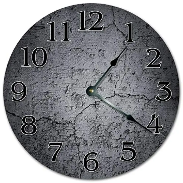 EasySells 10.5" Old Cracked Cement Wall Clock - Large 10.5" Wall Clock - Home Décor Clock