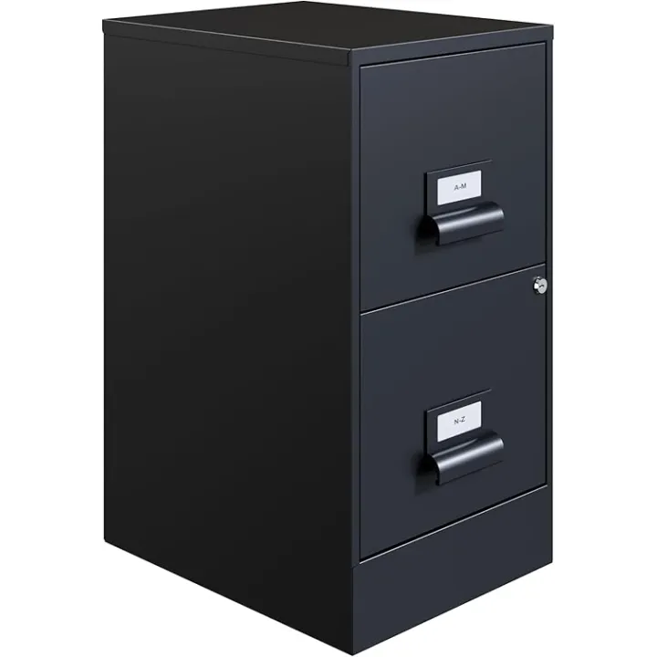 Office Dimensions 18" Deep 2 Drawer Premier Height File Cabinet, Black