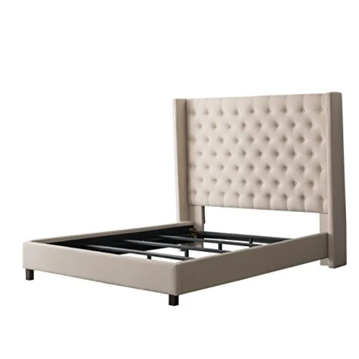 CorLiving Fairfield Fabric Bed, Twin/Single, Cream