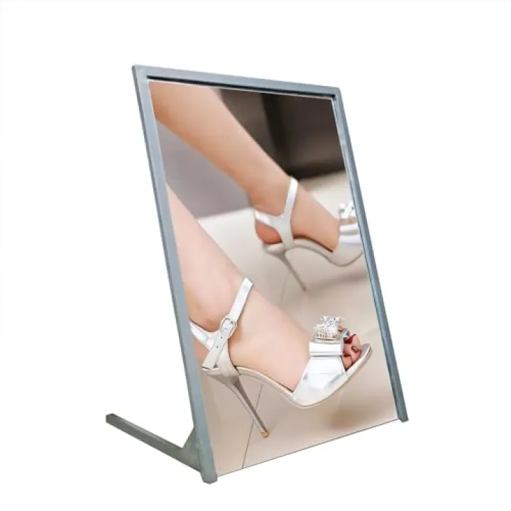 FixtureDisplays® 11.4 X 15.2 X 8.5" Shoe Fitting Glass Mirror Steel Frame Home Retail Shop Tatoo Therapy 15588-NF