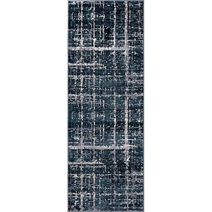 Unique Loom Jill Zarin Uptown Collection Area Rug - Lexington Avenue (2' 2" x 6' 1" Runner, Navy Blue/ Beige)