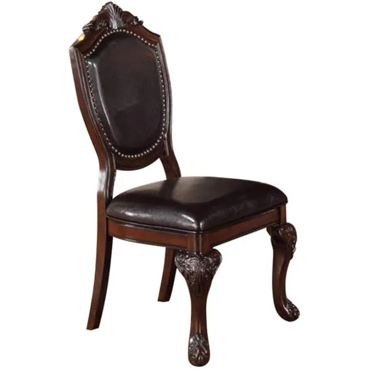 Benjara Rubber Wood Dining Chair, Set Of 2, Brown