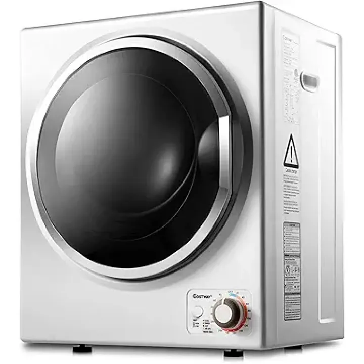 COSTWAY GYJ25-78 110V Electric Portable Clothes Stainless Steel Tub Laundry Dryer, for 4 Automatic Drying Mode, White