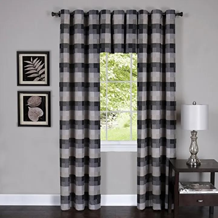 Sweet Home Collection Treatment Kitchen Window Curtain Panel, 36", Black