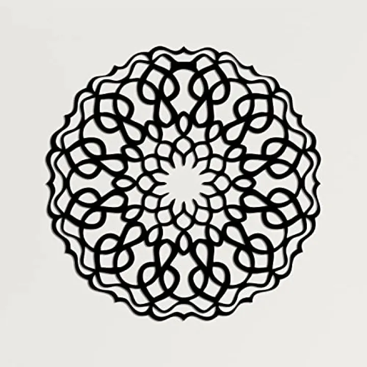 DEKADRON Metal Wall Art - Mandala Design - Wall Silhouette Metal Wall Decor Home Office Decoration Bedroom Living Room Decoration (17" W x 17" H/44x44cm)