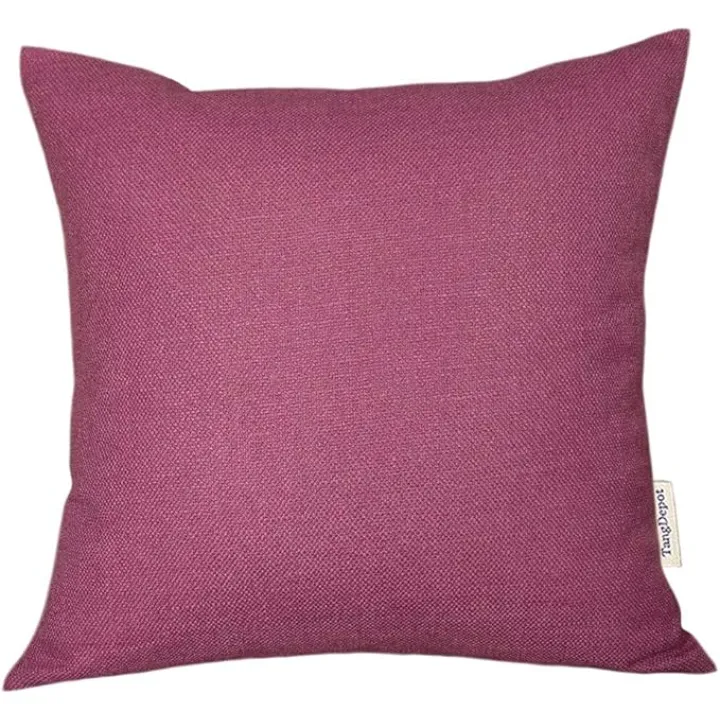 TangDepot Blend Linen Handmade Solid Decorative Throw Pillow Covers/Pillow Shams, Thick and Soft Square Pillow Covers, Cushion Covers, Pillowcase - (12"x12", Dry Rose)