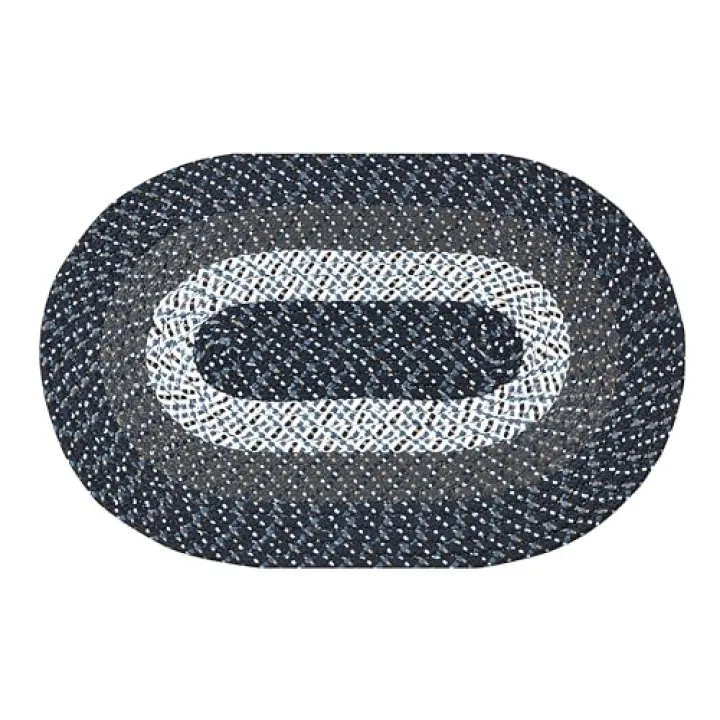 Better Trends Country Braid Collection is Durable and Stain Resistant Reversible Indoor Area Utility Rug 100% Polypropylene in Vibrant Colors, 30" x 50" Oval, Blue Stripe
