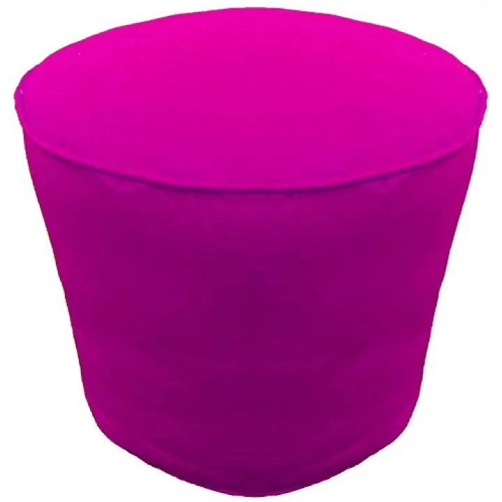 Pouf Cover with Piping Round Ottoman Footstool Cover Cotton Purple Plum 22" Diameter x 12" Height (55 cm Diameter x 30 cm Height) Cover ONLY, Not Stuffed, Insert not Included