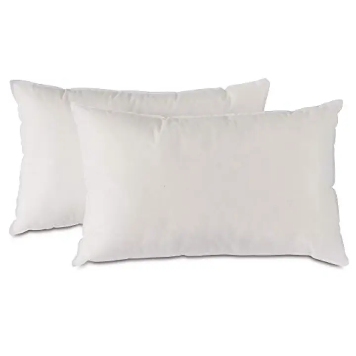 13x22 Outdoor Water Resistant Poly Rectangular Pillow Insert, Breathable Shell, Never Vacuum-Packed, Set of 2