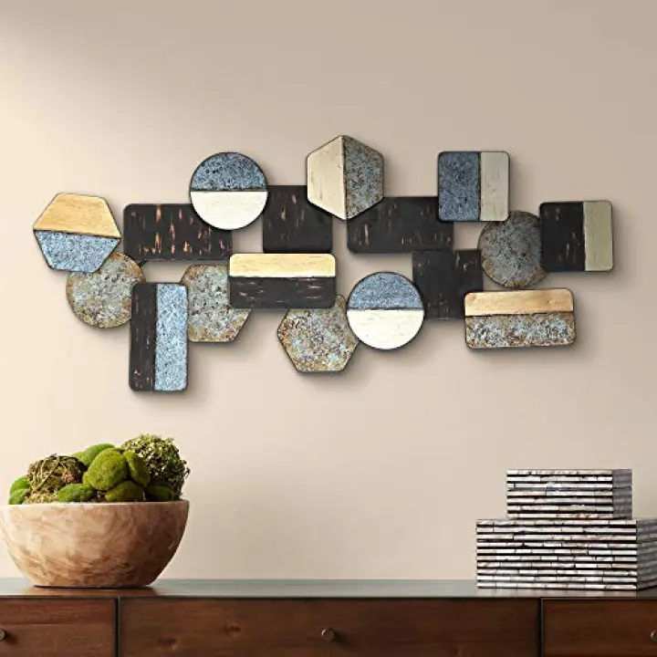 Newhill Designs Art Deco Shapes 43 1/2" Wide Metal Wall Art