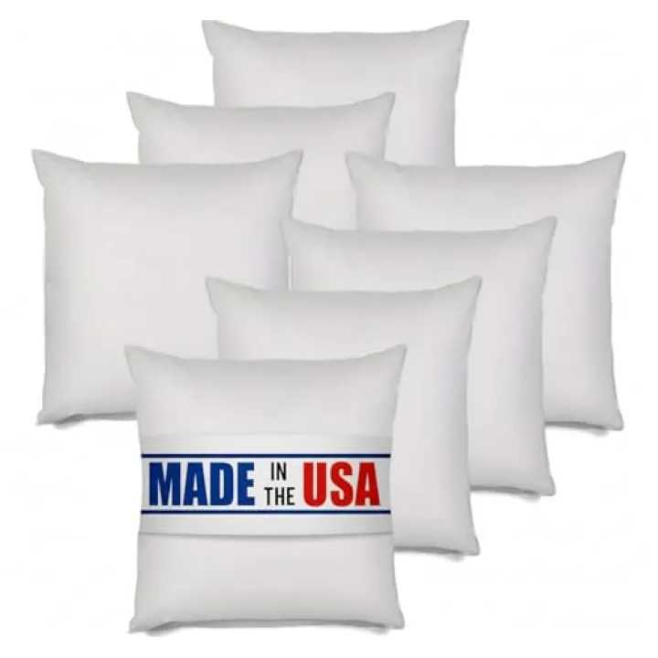 MSD 7 Pack Pillow Insert 36x36 Hypoallergenic Square Form Sham Stuffer Standard White Polyester Decorative Euro Throw Pillow Inserts for Sofa Bed - Made in USA (Set of 7) - Machine Washable and Dry