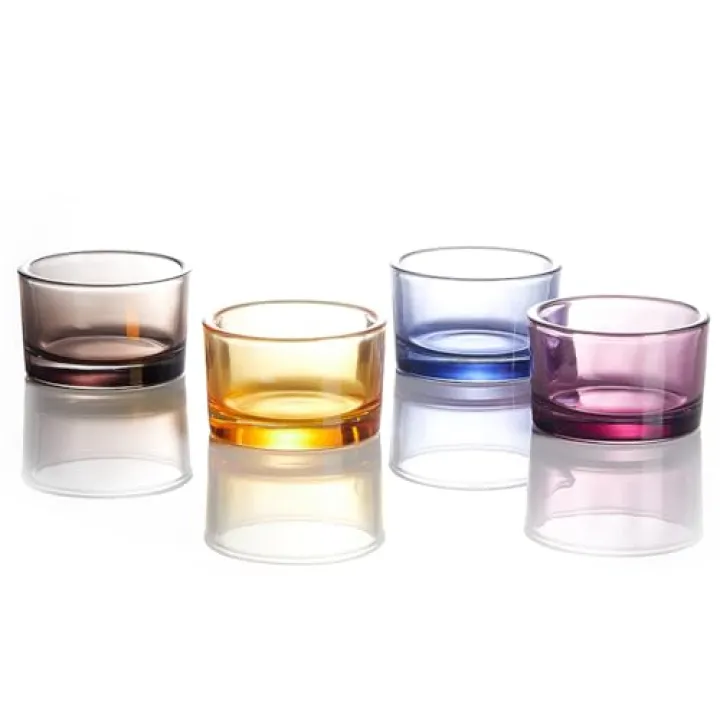 Elivia Clear Tealight Candle Holders - Set of 18, Round Glass Candle Holder, 2" Diameter - CH03