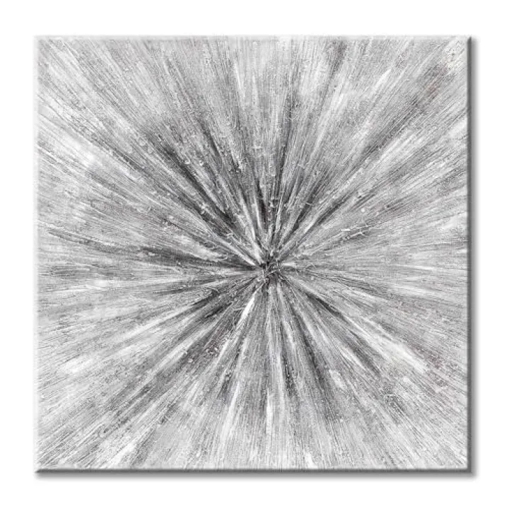 UTOP-art Abstract Painting Canvas Wall Art: Gray Artwork Hand Painted Picture for Office (24'' x 24'' x 1 Panel)