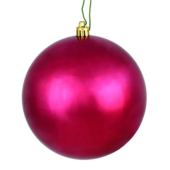 Vickerman 2.4" Christmas Ornament Ball, Berry Red Shiny Finish, Shatterproof Plastic, UV Resistant, Holiday Christmas Tree Decoration, 24 Pack