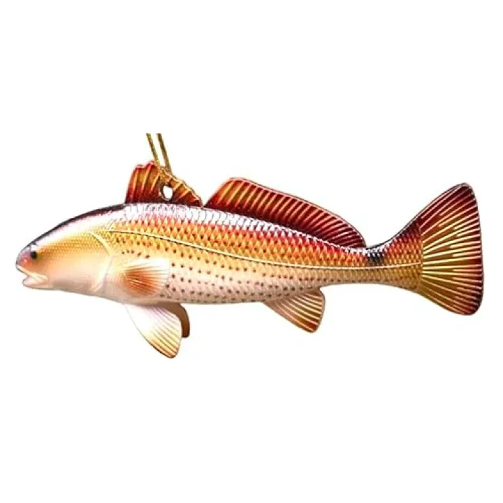 Redfish Ornament Realistic Christmas Tree Decoration Polyresin, 5 Inches