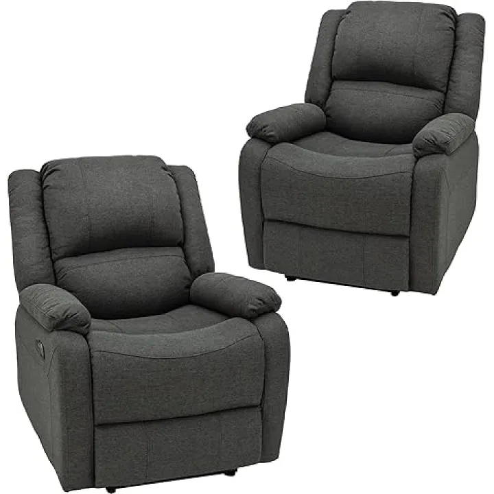 RecPro Charles Collection | 30" Zero Wall RV Recliner | Wall Hugger Recliner | RV Living Room (Slideout) Chair | RV Furniture | RV Chair | Cloth (Fossil, 2 Chairs)