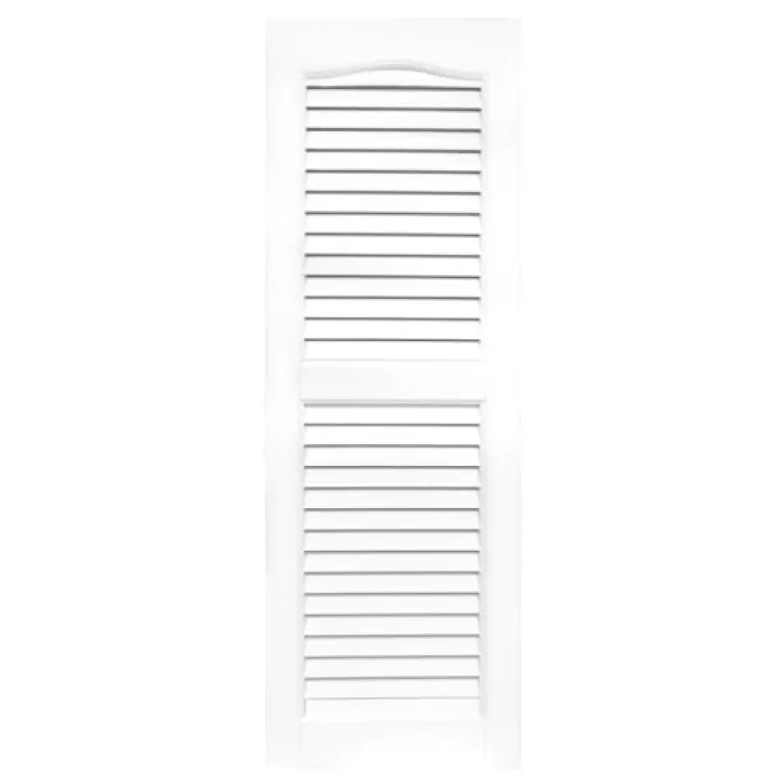 Shutters, Louvered Shutters, Standard Louvered Exterior Vinyl Window Shutters, White, (1 Pair = 2pcs) 12"W x 41.5"H
