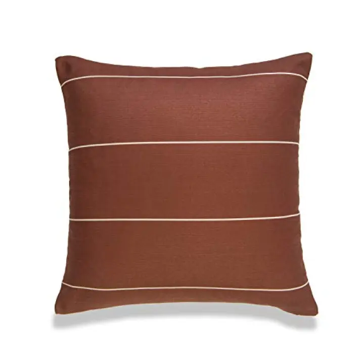 Hofdeco Modern Boho Decorative Throw Pillow Cover Only, for Couch, Sofa, Bed, Rust Stripes, 20"x20"