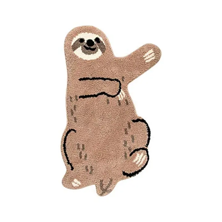 Cute Soft Small Sloth Shaped Mat for Bathroom,Showroom Bathmat,Non-Slip Bath Rugs,Play Carpet Area Rug for Kids,Photography Props (25.6X39.4'')