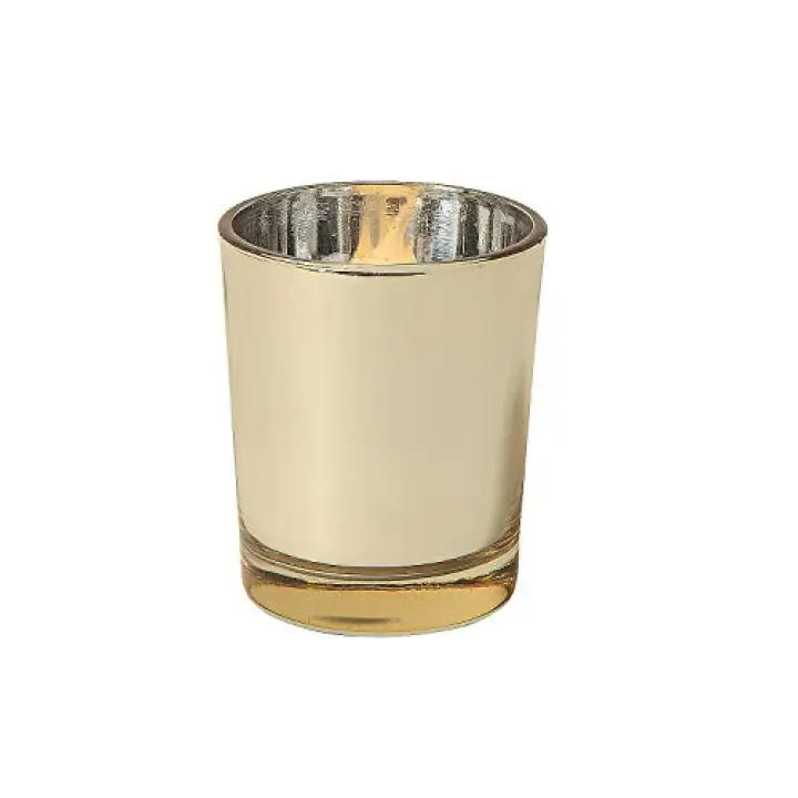 Fun Express Gold Electroplated Votive Candle Holders - Home Decor - Candle Holders for Table Centerpieces - Halloween & Thanksgiving Decorations Indoor - 6 Pieces