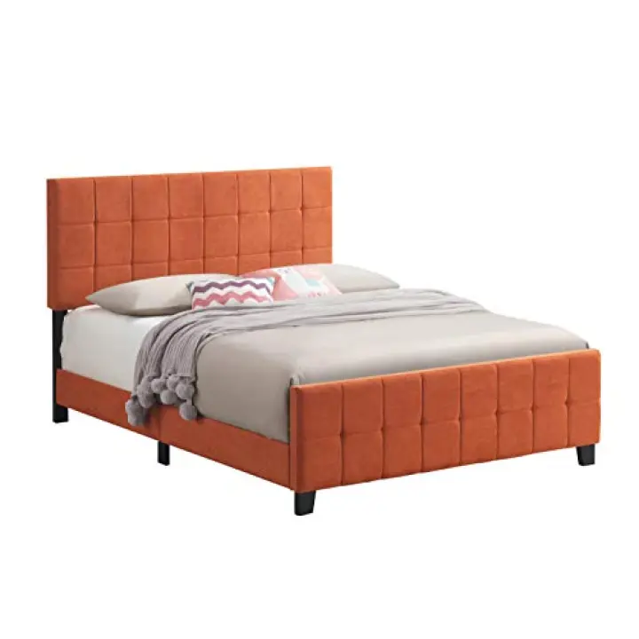 Fairfield Upholstered Panel Bed Orange, Twin