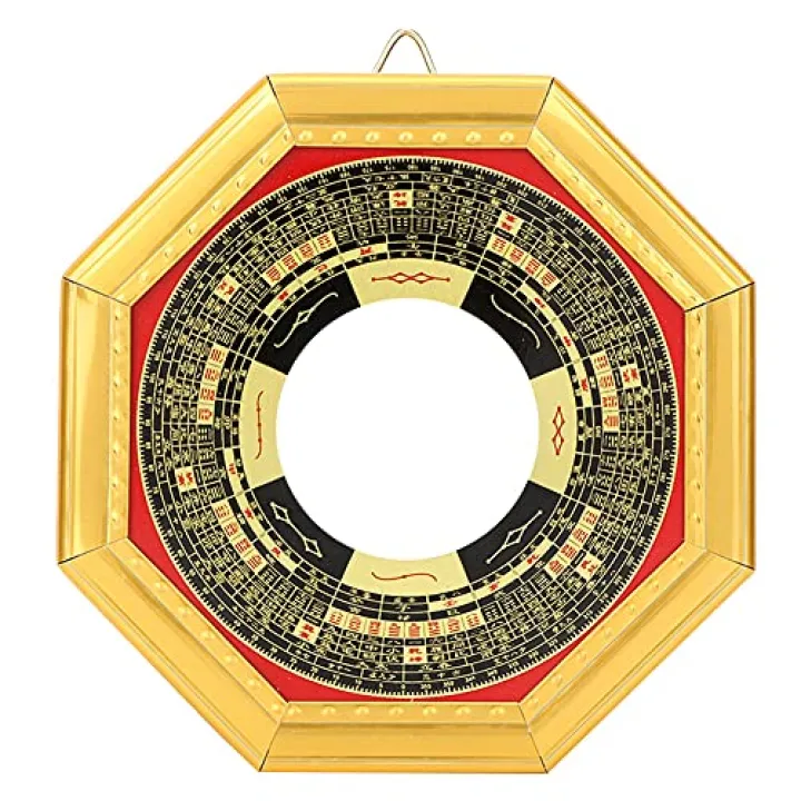 TOPINCN Bagua Mirror, Traditional Chinese Feng Shui Mirror Convex Concave Mirror Exorcism Amulet Mirror Lucky Craft(13.5concave)