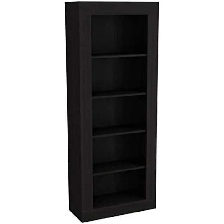 TuHome Black Modern Engineered Wood Andina 70" Modern Five-Shelf Bookcase