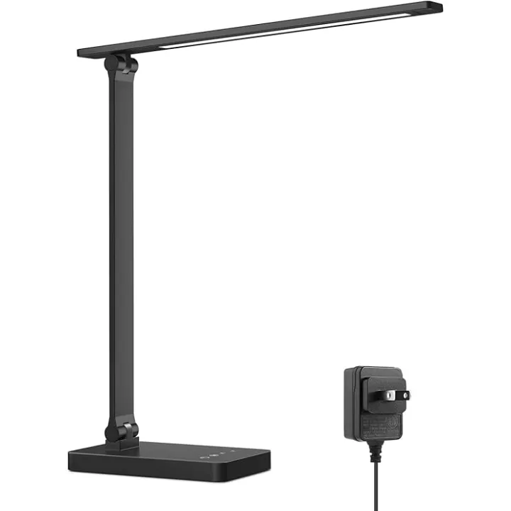 Lepro LED Desk Lamp for Home Office, 9.5W 750LM Metal Touch Control Desk Light, 5 Color Modes 5 Brightness Level, Eye Caring Task Lamp For Reading, Sewing, Crafts, School Supplies, Puzzle Light, Black