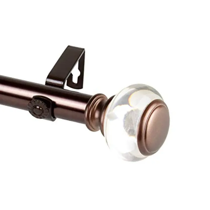 Rod Desyne 1" Lilian Single Curtain Rod, 120-170 inch, Bronze