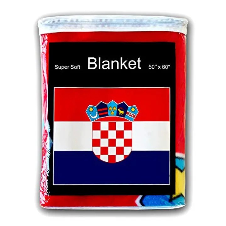 JAVI Sports Croatia Flag Fleece Blanket 50"x60" Croatian Travel Throw Cover