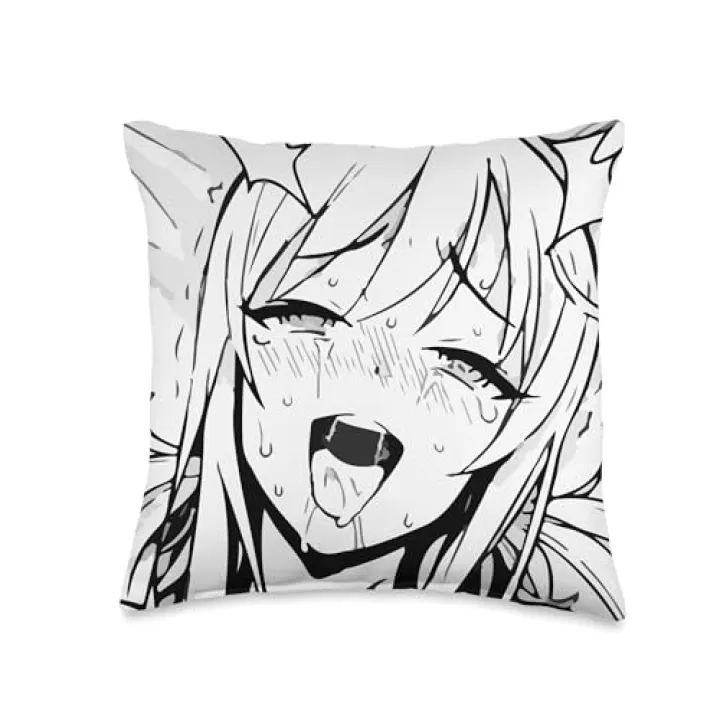 Ecchi Otaku Hentai Waifu Ahegao Girl Manga Anime Throw Pillow