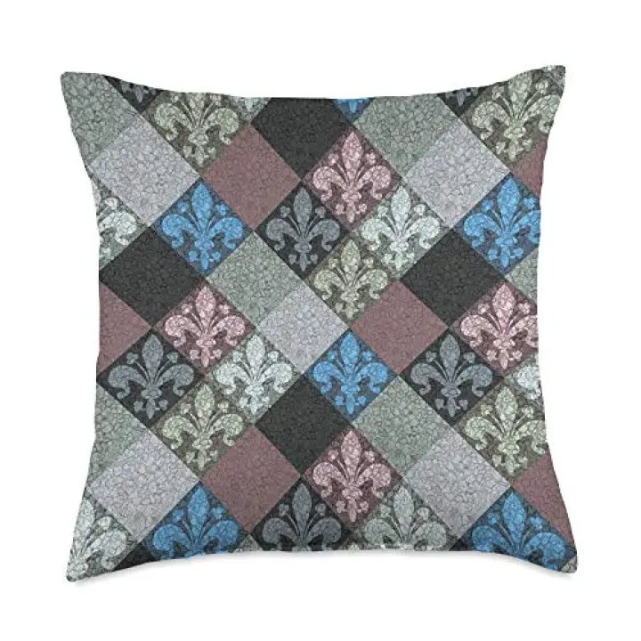 Elegant Vintage Fleur de Lys Throw Pillow