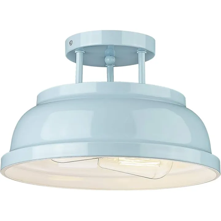 Zeyu Modern Semi Flush Ceiling Light - 2-Light Ceiling Light Fixture for Living Room Bedroom Kitchen Hallway, Blue Finish, ZY29-F SF