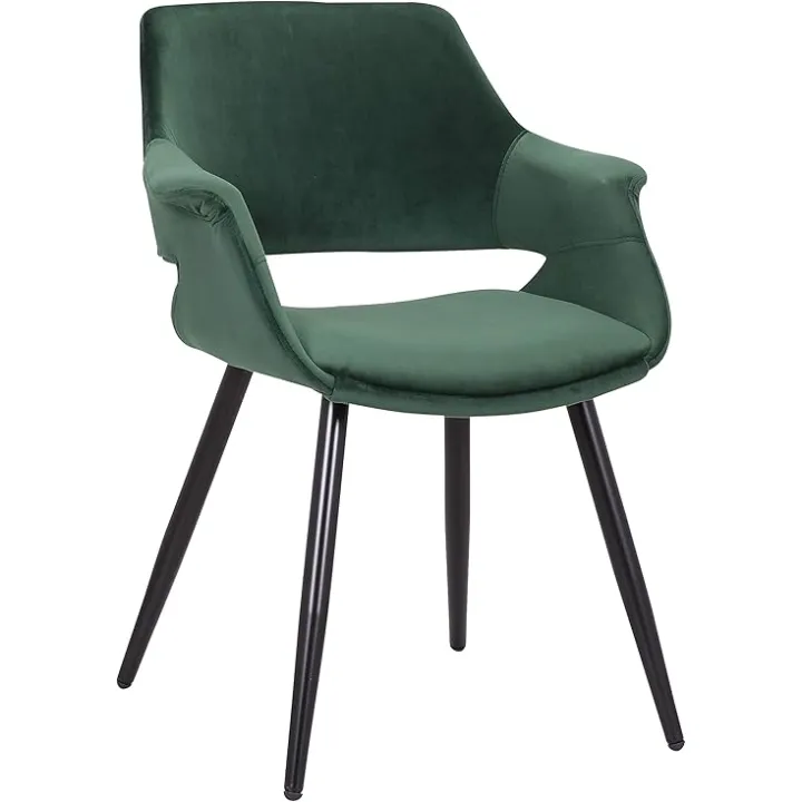 Porthos Home Fulco Velvet Dining Chair with Ergonomic Cushioned Seats and Backs and Sturdy Steel Legs (Suitable for Dining Rooms and Kitchens