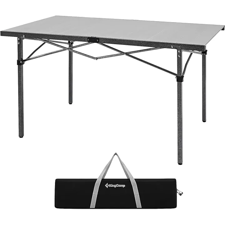 KingCamp Camping Table Folding Portable Table Aluminum Roll Up Lightweight Foldable Large Camp Table for Indoor Outdoor Picnic Backyard, 53.5"X27.5"