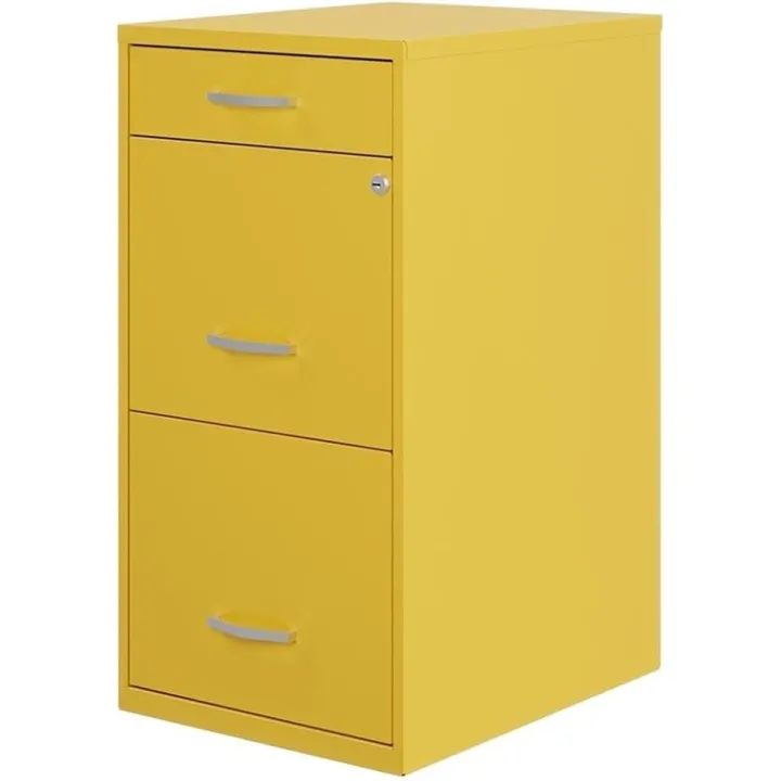 Hirsh Industries Space Solutions 18in Deep 3 Drawer Metal File Cabinet Arctic Silver, Letter Size, Fully Assembled