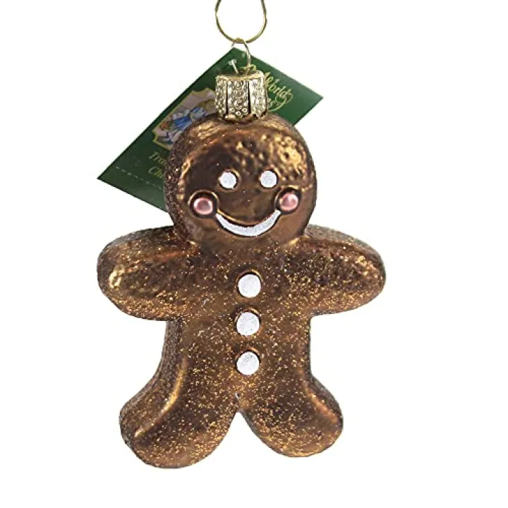 Old World Christmas Gingerman Glass Blown Ornament for Christmas Tree, Handcrafted Holiday Decoration, Gingerbread Collection