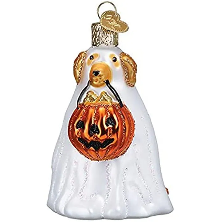 Old World Christmas Ornaments Trick-Or-Treat Pooch Glass Blown Ornaments for Christmas Tree