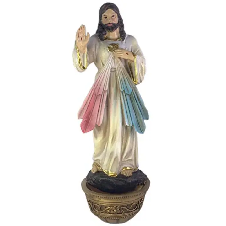 Wall Plaque a Divine Mercy 8" Tall W/Holy Water