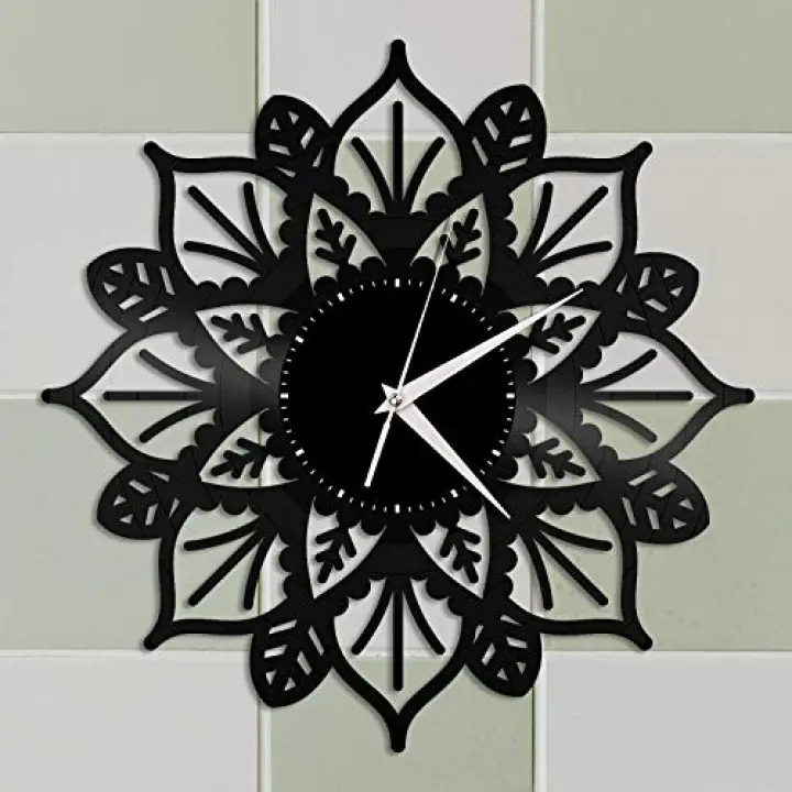 Mandala Clock Vinyl Wall Clock Unique Gift for Friends Home Nursery Decoration Vintage Design Office Bar Room Home Decor