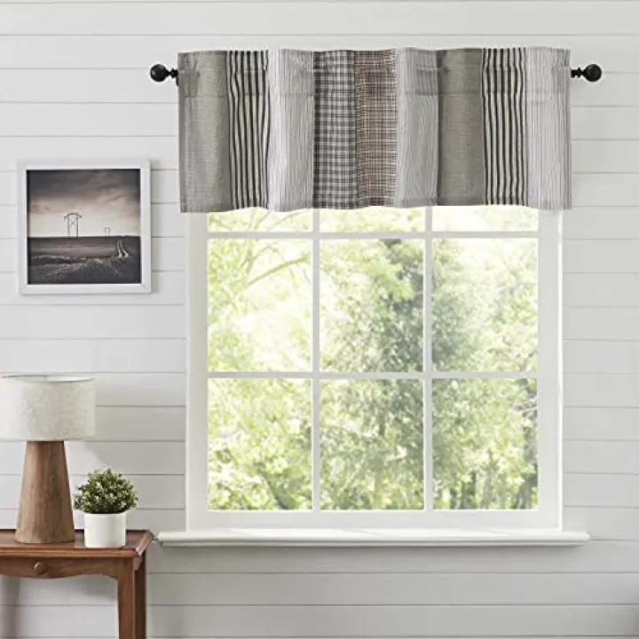 VHC Brands Ashmont Farmhouse Kitchen, Living Room Curtain Topper Valance 19x60