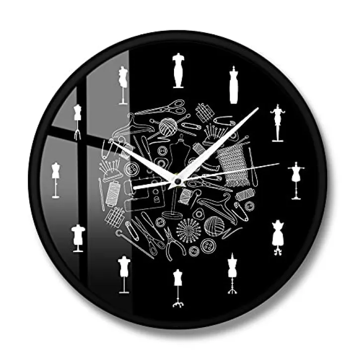 The Geeky Days Tailor Dolls Designed Iconic Silent Non Ticking Wall Clock Watch Sewing Room Wall Decor Mannequin Tailors Dummy Dress Forms