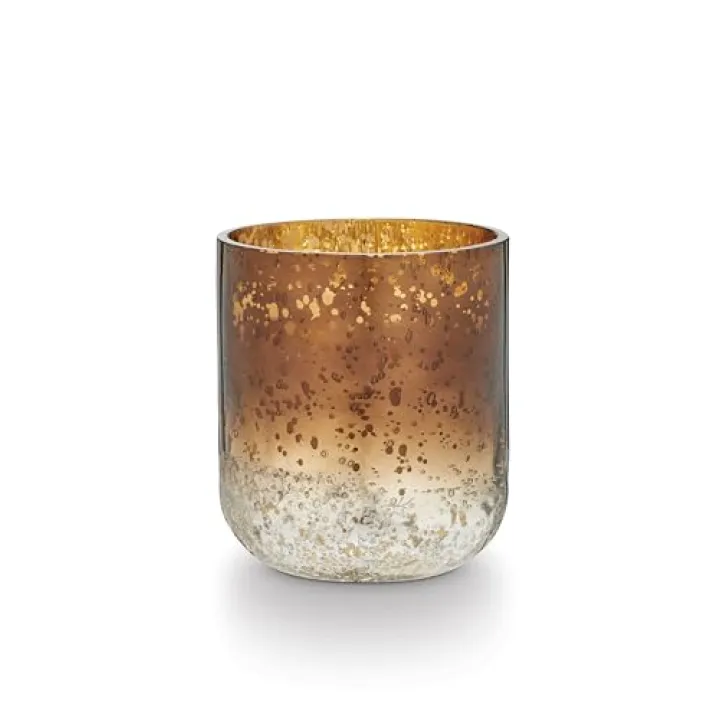 Illume Noble Holiday Woodfire Small Radiant Glass Candle