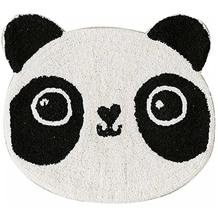 Panda Animal Shaped Cartoon Bath Rug for Bathroom Non-Slip Floor Mat Carpet Creative Mat Cute Floor Comfy Bedroom Home Decorate Playing Carpet 24.8 inch by 21.7 inch Black