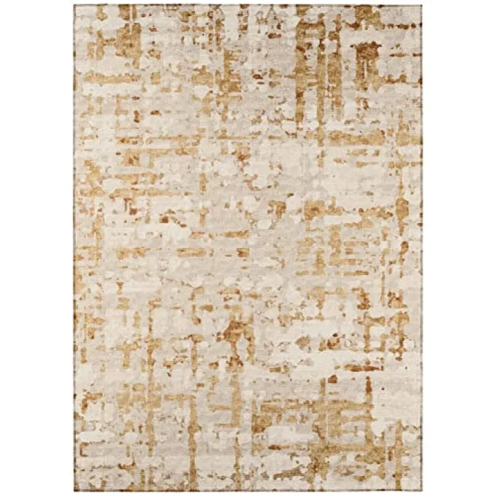 Addison Rugs Bravado ABV35 Caramel Washable 2'3" x 7'6" Indoor Outdoor Hallway Runner Rug, Stain Resistant Washable Kitchen Area Carpet for Bathroom, Entry, Patio, Laundry and Bedroom Rug