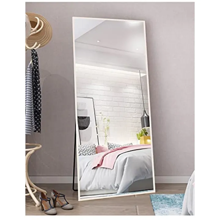 ZCBYBT Full-Length Mirror, Rectangular Frame Wall-Mounted Mirror, Floor-to-Ceiling Mirror, Large Dressing Room Mirror, Suitable for Bedroom, Bathroom, Living Room Decoration,Silver,65 * 23.7inch