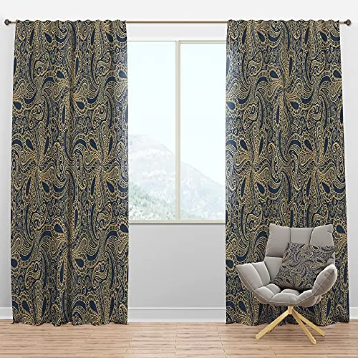 DesignQ Blackout Curtains 'Lace Pattern' Curtains for Bedroom, Curtains for Living Room, Curtains & Drapes - Thermal Insulated -Single Panel -52x120