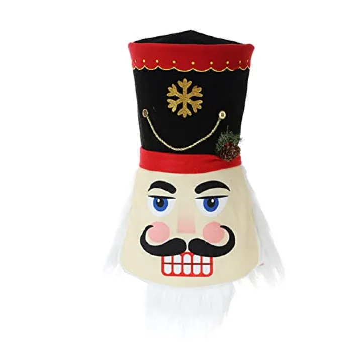 Ochine Christmas Tree Topper Hat Holiday Decoration Classic Black and White Checkered Derby Top Hat with Large Bow Decor Collapsible Xmas Hat Party Supplies Ornaments Home Decorations